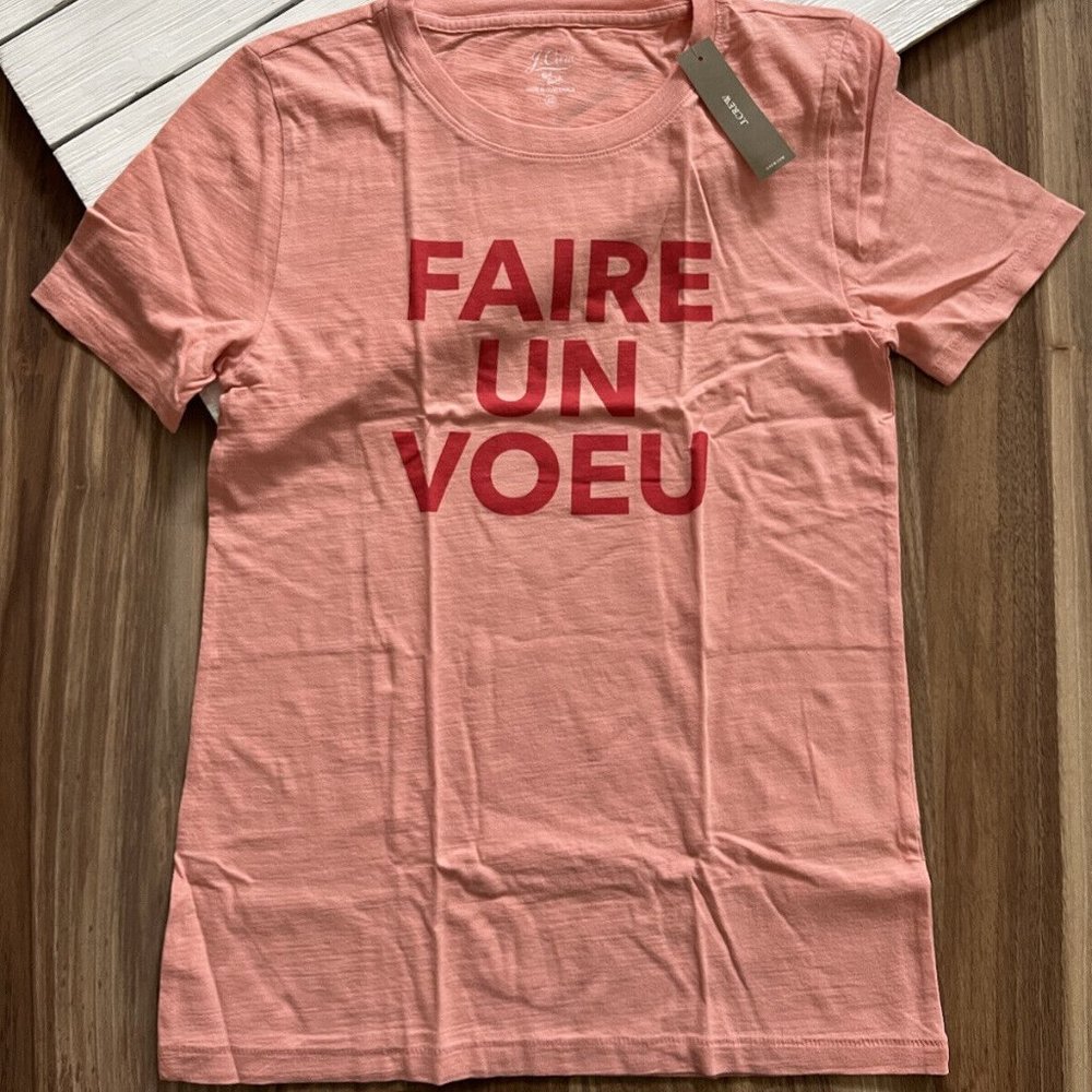 NWT JCREW Vintage cotton "Make a wish" T-shirt Size XS